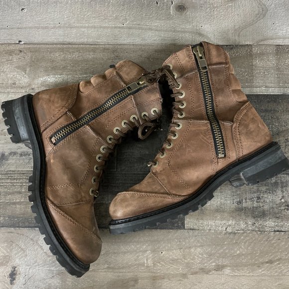 Harley Davidson Casper Leather 8 inch Motorcycle Biker Boots 94044 - Picture 7 of 12